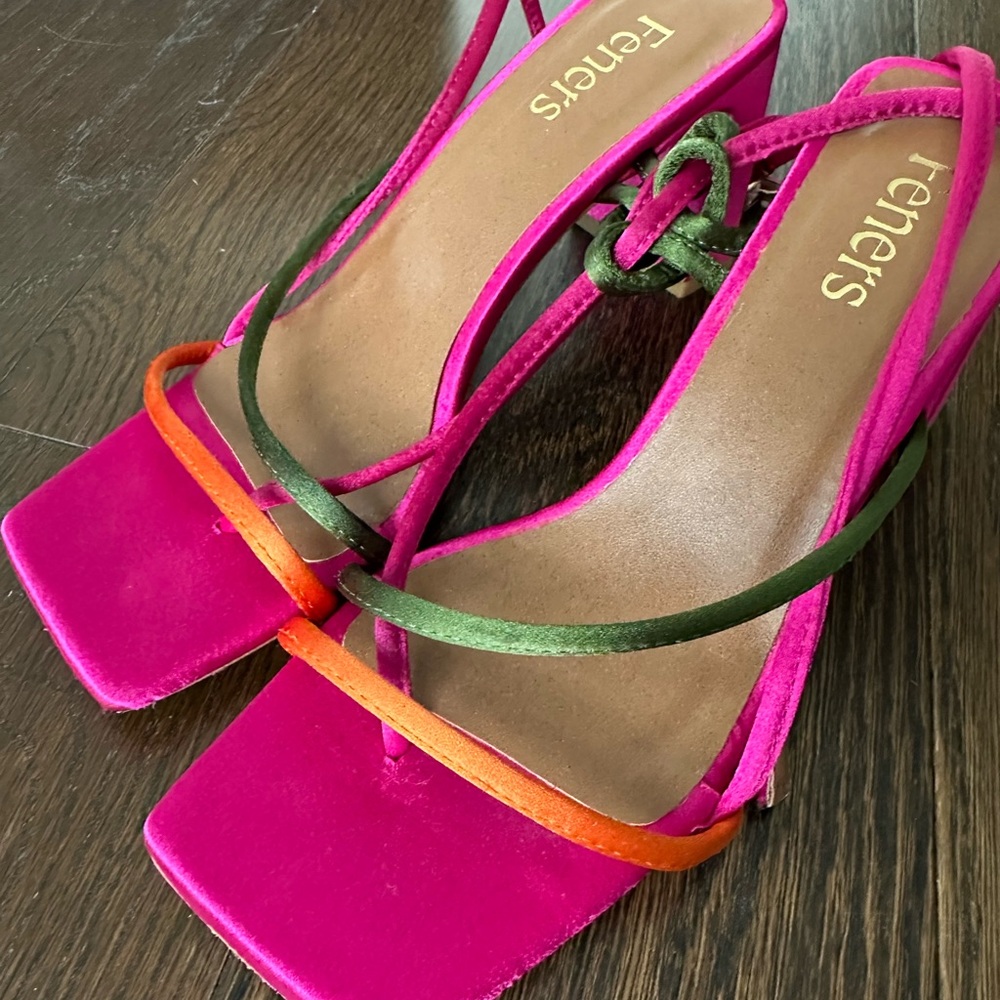 Pink Velvet Strappy Heels